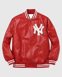 Supreme NY Yankees Varsity Leather Jacket