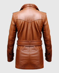 Men's Tan Brown Leather Coat