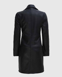 Women's Real Leather Black Coat