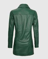 Women's Green Leather Coat