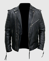 Kay Michael Black Biker Leather Jacket