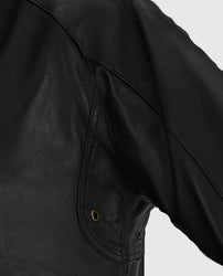 Men's Standup Collar Black Leather Jacket
