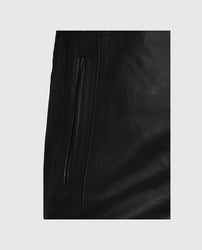 Men's Black Slimfit Cafe Racer Leather Jacket
