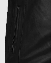 Men's Black Slimfit Cafe Racer Leather Jacket