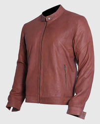Men's Cafe Racer Light Brown Suede Leather Jacket